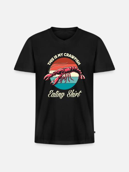 Retro My Crawfish Eating Shirt - Men's Premium Organic T-shirt with V-neck - black