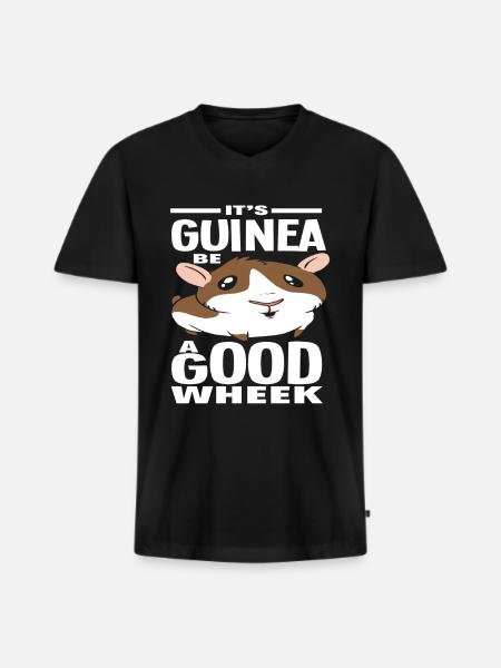 Cochon d’Inde Jeu de mots - T-shirt encolure en V Premium bio Homme - noir