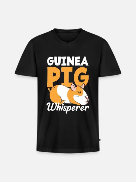 Guinea Pig Whisperer - Men's Premium Organic T-shirt with V-neck - black