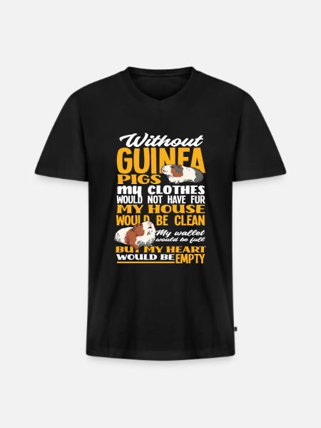 Guinea pig - Men's Premium Organic T-shirt with V-neck - black
