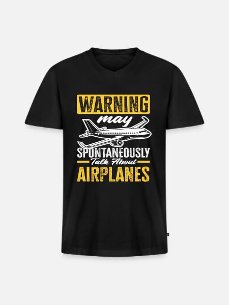 Pilot Airplane Lover - Men's Premium Organic T-shirt with V-neck - black