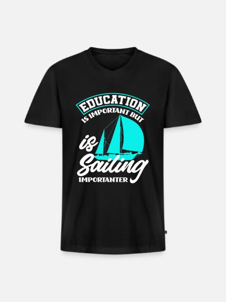 Education Sailboat Sailor Sailing - Men's Premium Organic T-shirt with V-neck - black