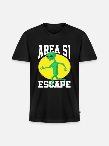 Alien Flying Saucer Alien Gift - Men's Premium Organic T-shirt with V-neck - black