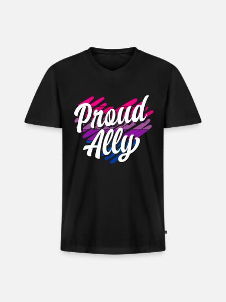 Bisexual Proud Rainbow - Men's Premium Organic T-shirt with V-neck - black