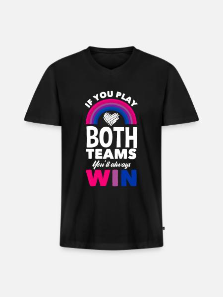 Bisexuell Stolz Regenbogen - Männer Premium Bio T-Shirt mit V-Ausschnitt - Schwarz