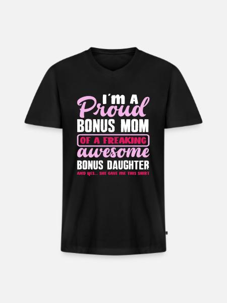 Stepmom Stepdaughter Gift - Men's Premium Organic T-shirt with V-neck - black