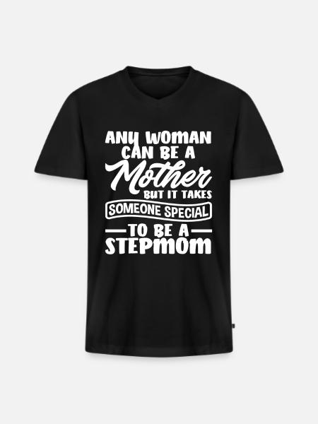 Belle-mère spéciale - T-shirt encolure en V Premium bio Homme - noir