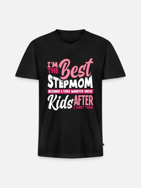 Best Stepmom - Men's Premium Organic T-shirt with V-neck - black