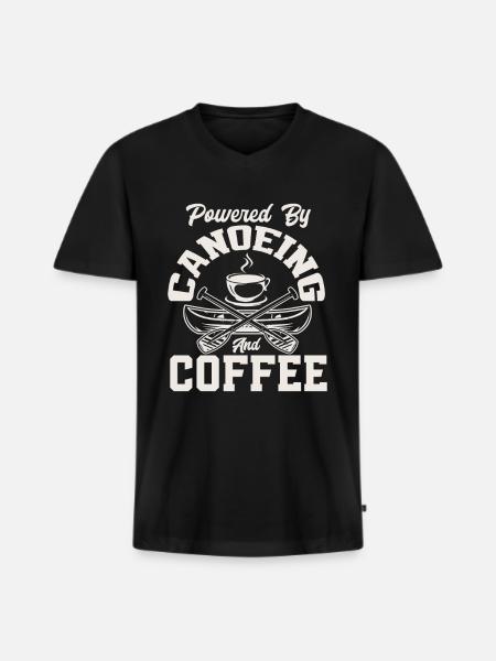 Canoe Coffee - Men's Premium Organic T-shirt with V-neck - black