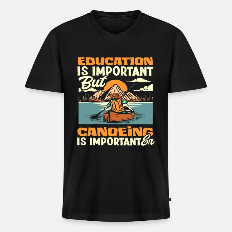 Bildung Kanu - Männer Premium Bio T-Shirt mit V-Ausschnitt - Schwarz
