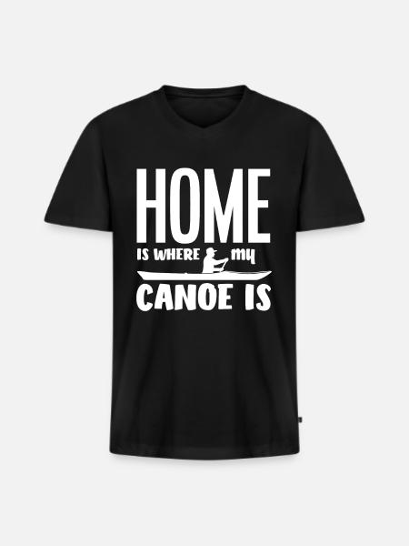 Home Canoe - Men's Premium Organic T-shirt with V-neck - black