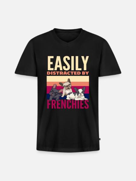 Dog Breed French Bulldog Saying - Men's Premium Organic T-shirt with V-neck - black