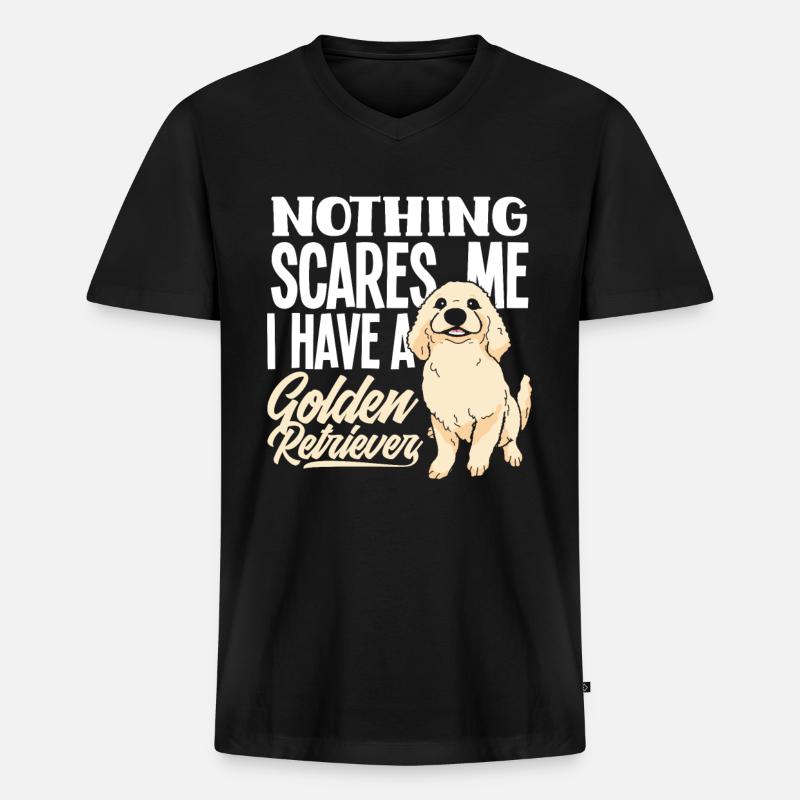 Golden Retriever Spruch Geschenk - Männer Premium Bio T-Shirt mit V-Ausschnitt - Schwarz