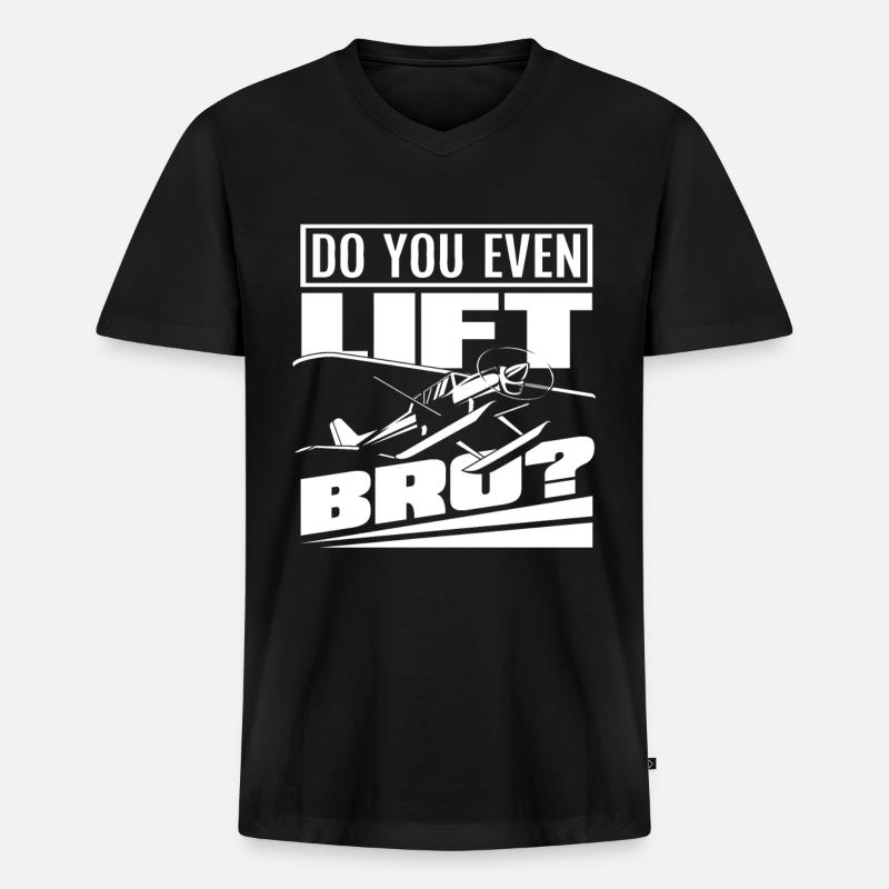 Piloten Berufspilot Geschenk - Männer Premium Bio T-Shirt mit V-Ausschnitt - Schwarz
