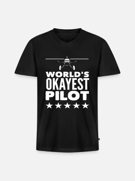World's best pilot - Men's Premium Organic T-shirt with V-neck - black