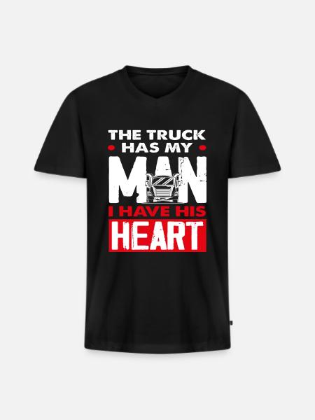 Truck Driver Heart Man Lovers - Men's Premium Organic T-shirt with V-neck - black