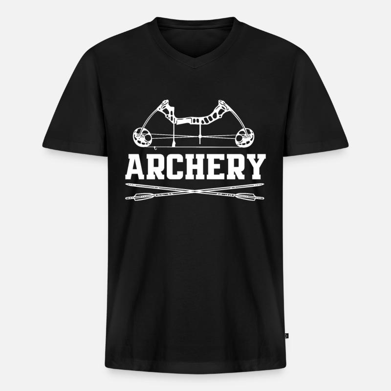 Bogen Bogenschießen - Männer Premium Bio T-Shirt mit V-Ausschnitt - Schwarz