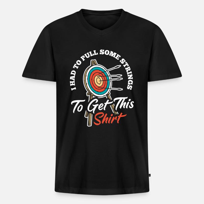 Bogenschütze Bogen Bogenschießen - Männer Premium Bio T-Shirt mit V-Ausschnitt - Schwarz