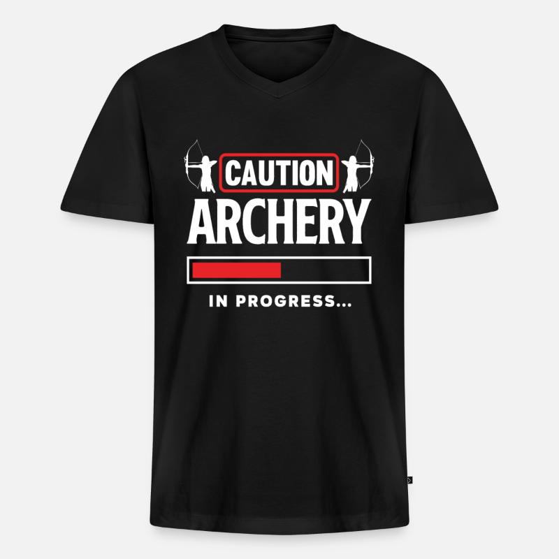 Bogen Bogenschießen Lustig - Männer Premium Bio T-Shirt mit V-Ausschnitt - Schwarz