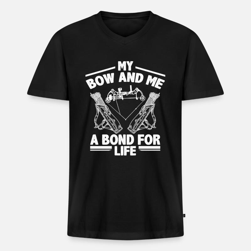 Liebe Bogen Bogenschießen - Männer Premium Bio T-Shirt mit V-Ausschnitt - Schwarz