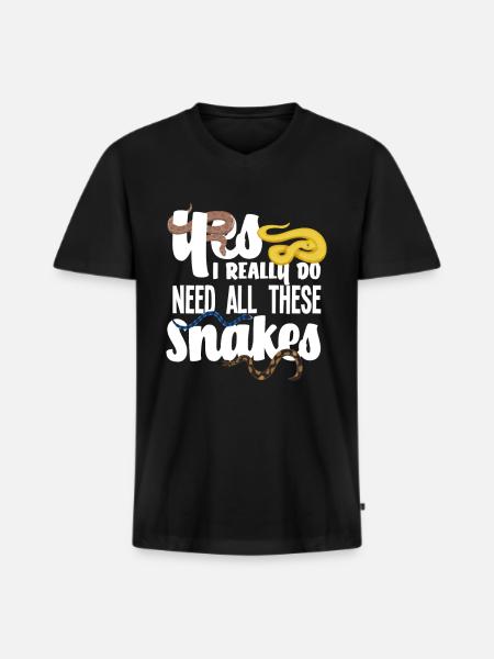 Snake Snake Breeder - Men's Premium Organic T-shirt with V-neck - black