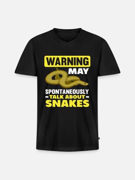 Snake Gift - Men's Premium Organic T-shirt with V-neck - black