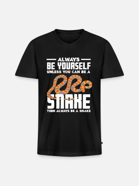 Snake Animals Animal Snakes - Men's Premium Organic T-shirt with V-neck - black