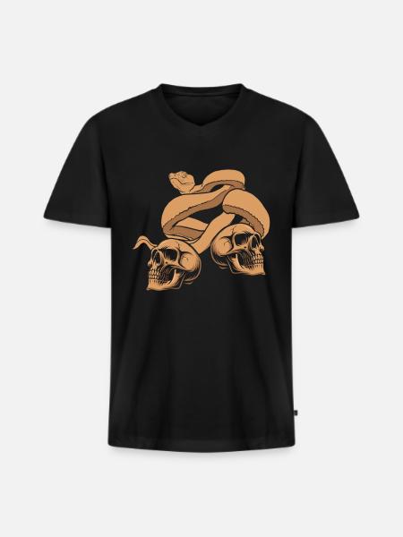Snakes - Men's Premium Organic T-shirt with V-neck - black