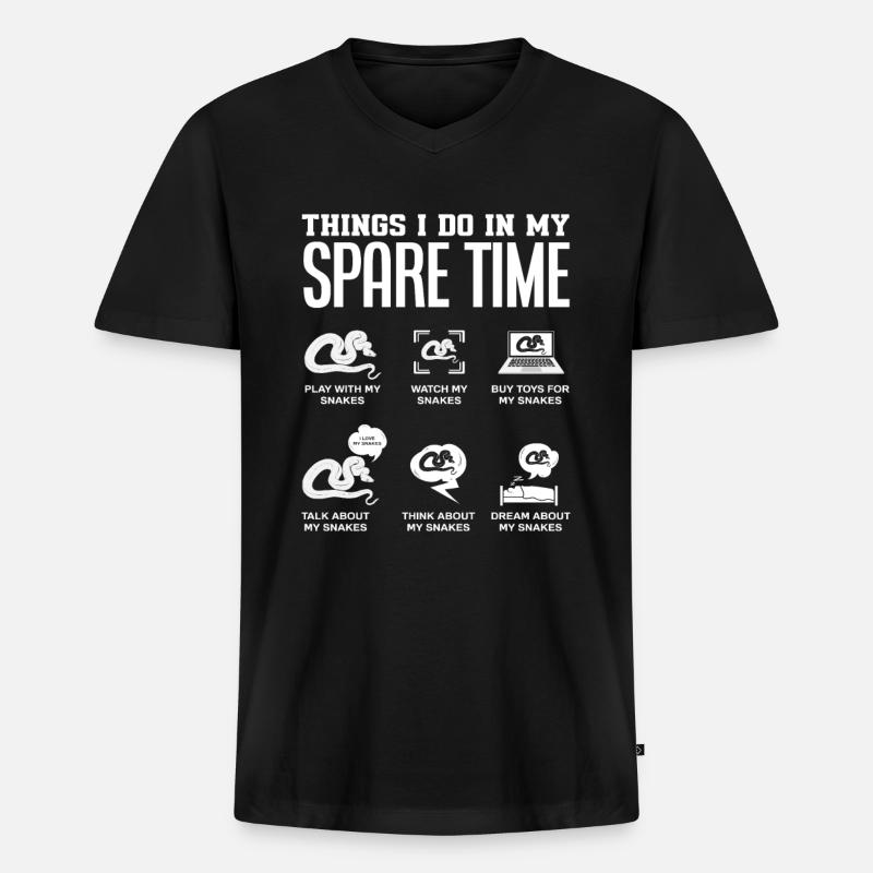Schlange Freizeit - Männer Premium Bio T-Shirt mit V-Ausschnitt - Schwarz