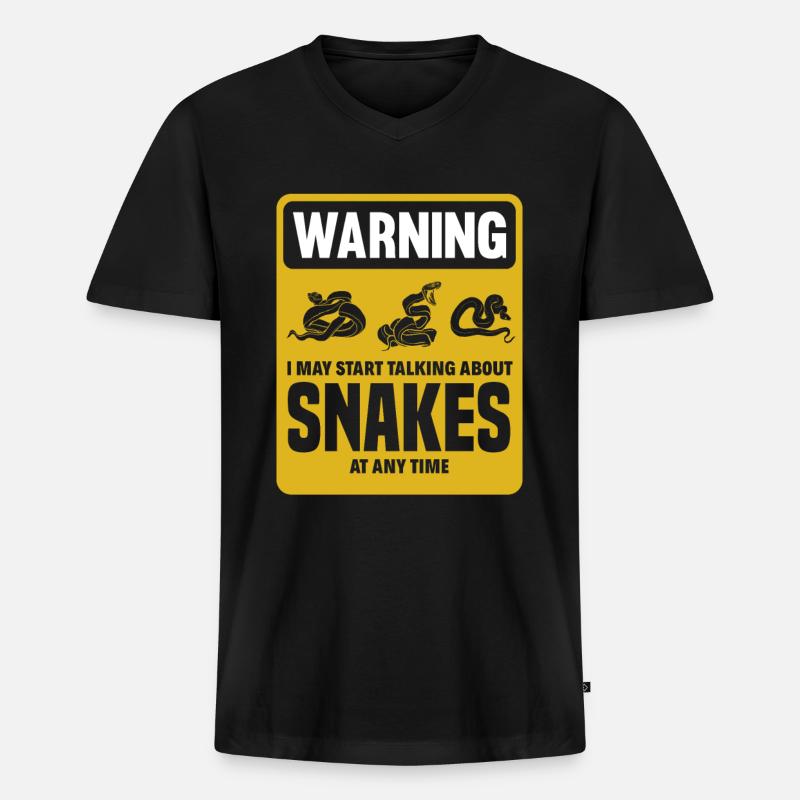 Schlangen Sprecher - Männer Premium Bio T-Shirt mit V-Ausschnitt - Schwarz