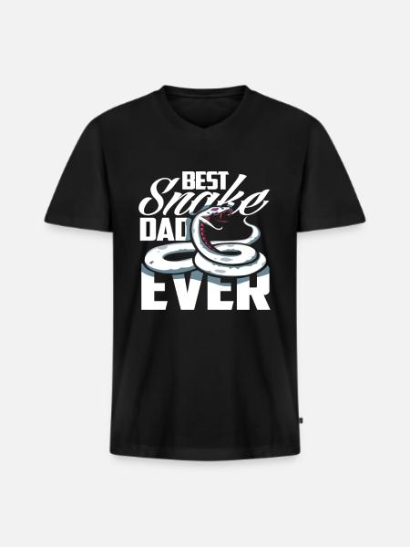 Bester Schlangen Papa - Männer Premium Bio T-Shirt mit V-Ausschnitt - Schwarz