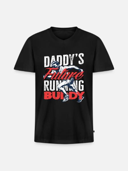 Dad's Future Running Partner Motif - Men's Premium Organic T-shirt with V-neck - black