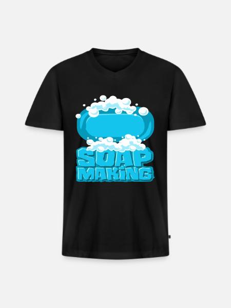 Soap Making Instructions - Men's Premium Organic T-shirt with V-neck - black