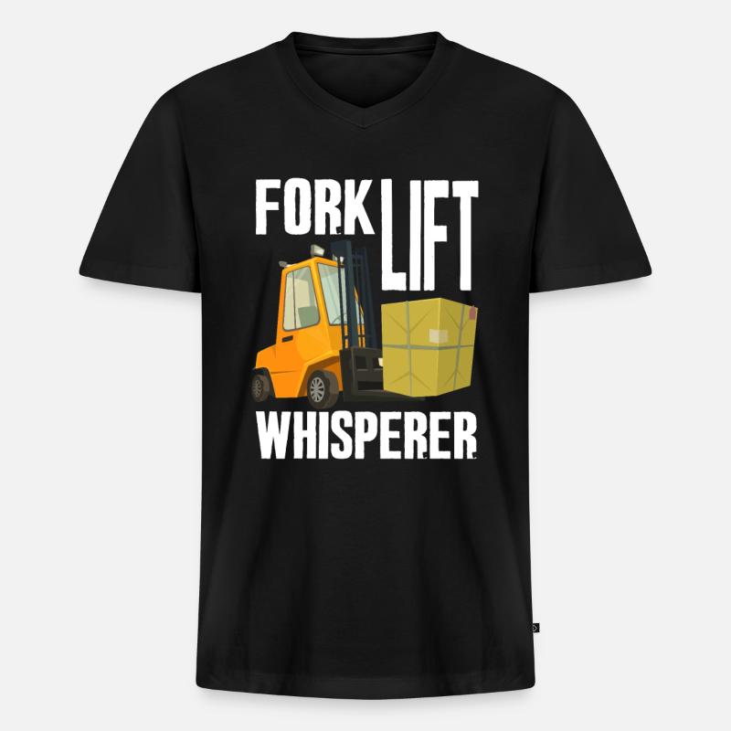Gabelstapler Flüsterer - Männer Premium Bio T-Shirt mit V-Ausschnitt - Schwarz