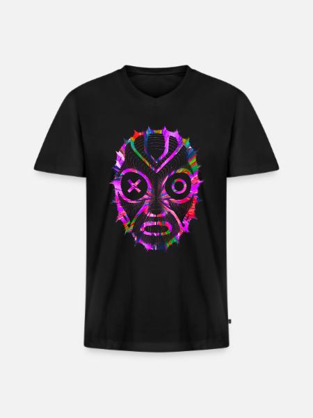 techno gåva rave festival fest musik tekk edm - Ekologisk premium-T-shirt med V-ringning herr - svart