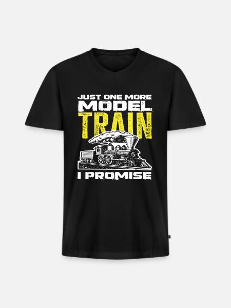 One last model train promised - Men's Premium Organic T-shirt with V-neck - black
