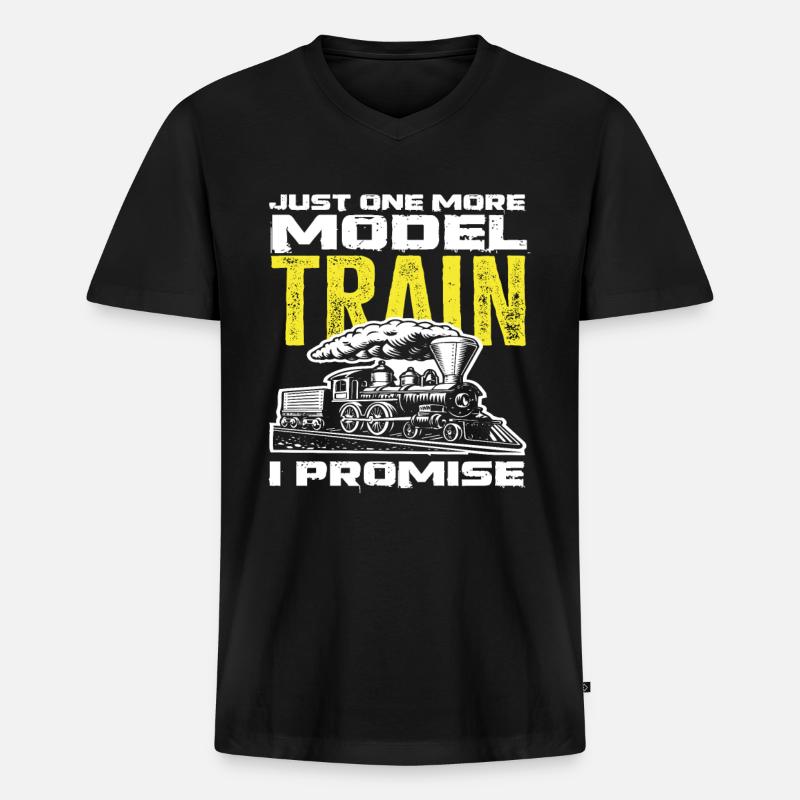 Ein Letztes Modellzug Versprochen - Männer Premium Bio T-Shirt mit V-Ausschnitt - Schwarz