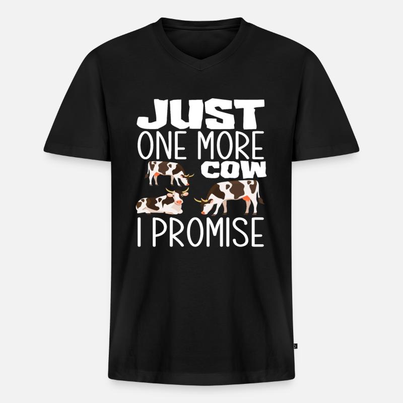 Nur Noch Eine Kuh Versprochen - Männer Premium Bio T-Shirt mit V-Ausschnitt - Schwarz