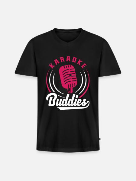 Karaoke Buddies Microphone Retro Style - Men's Premium Organic T-shirt with V-neck - black
