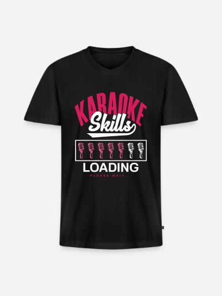 Karaoke Skills Loading Please Wait - Men's Premium Organic T-shirt with V-neck - black