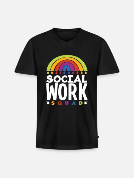 Social Work Team Rainbow - Men's Premium Organic T-shirt with V-neck - black