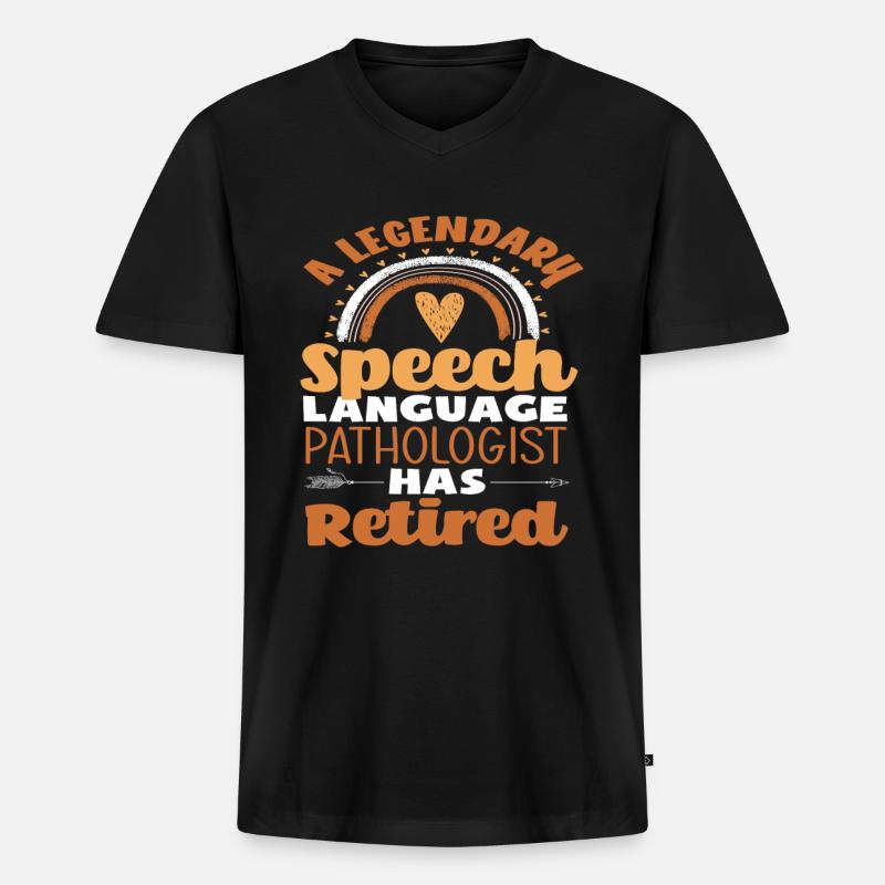 Legendärer Sprachpathologe Im Ruhestand - Männer Premium Bio T-Shirt mit V-Ausschnitt - Schwarz
