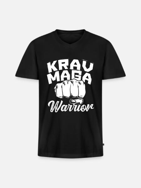 Krav Maga Fighter Warrior - Men's Premium Organic T-shirt with V-neck - black
