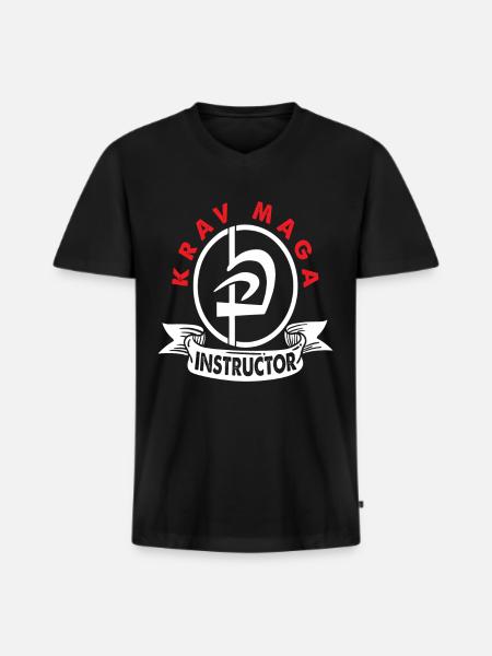 Krav Maga Trainer - Männer Premium Bio T-Shirt mit V-Ausschnitt - Schwarz