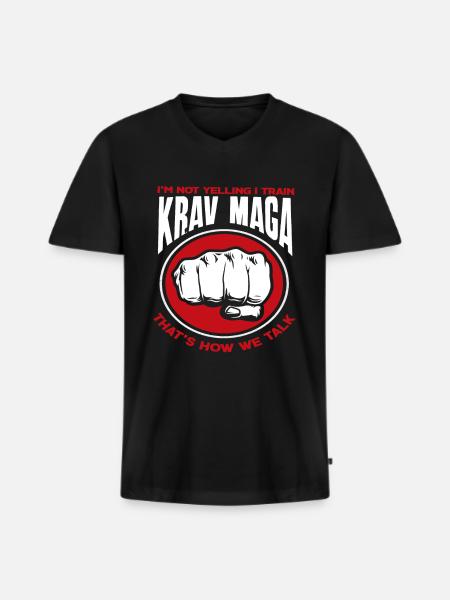 Krav Maga Language Defense - Men's Premium Organic T-shirt with V-neck - black