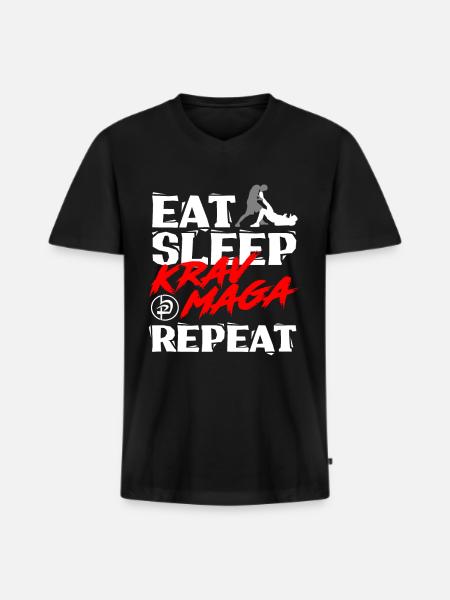 Krav Maga - T-shirt encolure en V Premium bio Homme - noir