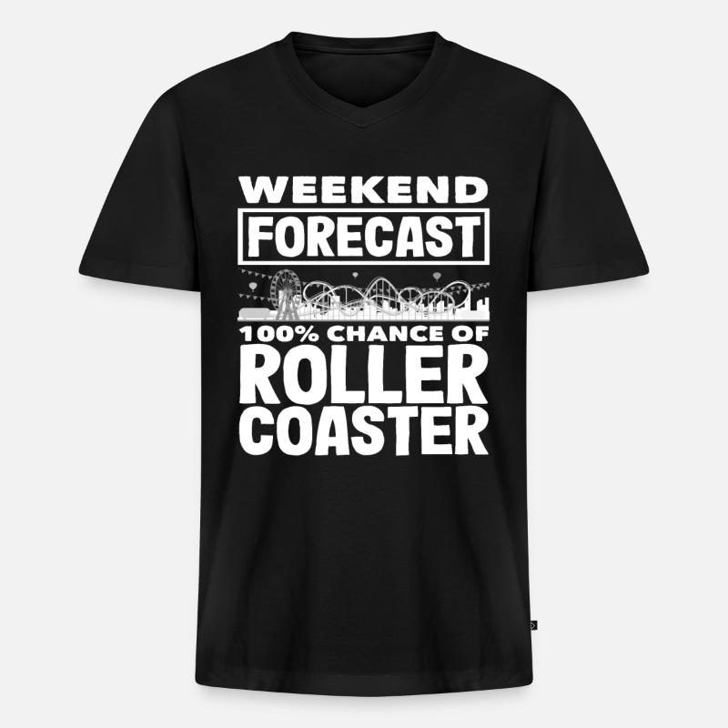 Roller Coaster Weekend Prediction - Men's Premium Organic T-shirt with V-neck - black