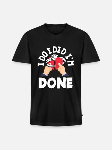 Jeg har det, jeg har det, jeg er færdig med det - Premium økologisk T-shirt med V-hals til mænd - sort