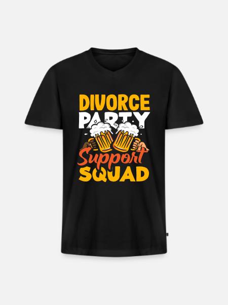 Scheidungspartei Unterstützungskommando Scheidung - Männer Premium Bio T-Shirt mit V-Ausschnitt - Schwarz