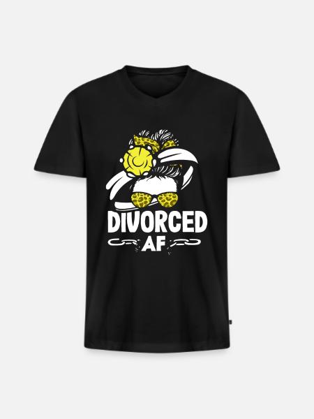 Divorced Bold Statement Scheidung - Männer Premium Bio T-Shirt mit V-Ausschnitt - Schwarz